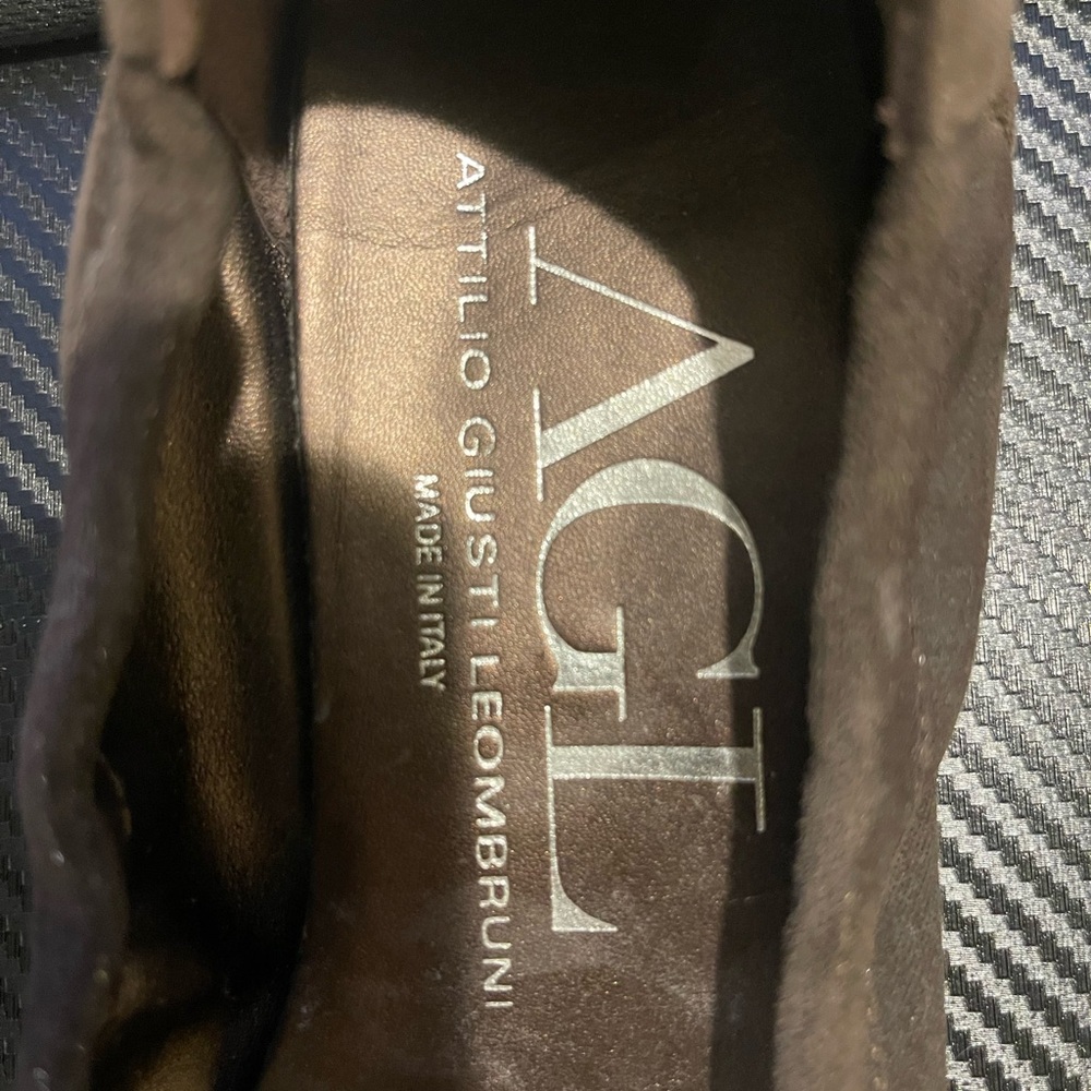 AGL Brown Suede Flats with Gold Hardware - Picture 3 of 3